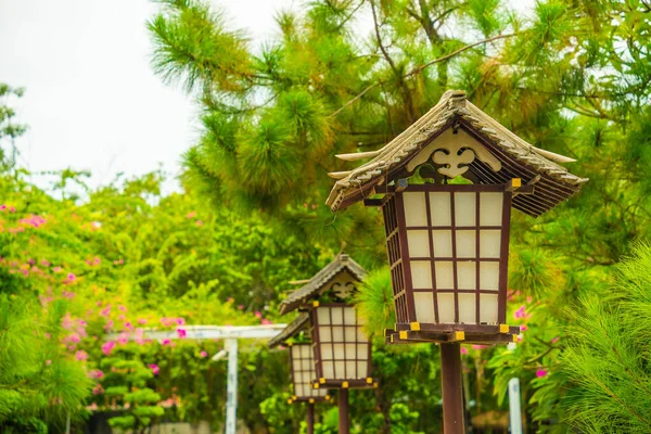 Japonský Styl Dřevěné Lampy Uvnitř Khanh Klášter Minovo Město Vietnam — Stock fotografie