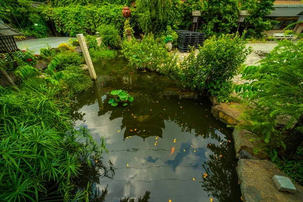 位于越南胡志明市Khanh An塔的阳光普照下的美丽风景 西贡的小日本 旅游和景观概念 图上文字 意为Khanh An塔 — 图库照片