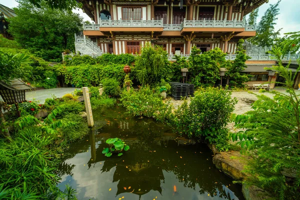 Schöne Landschaft Der Frühen Sonne Der Khanh Pagode Chi Minh — Stockfoto