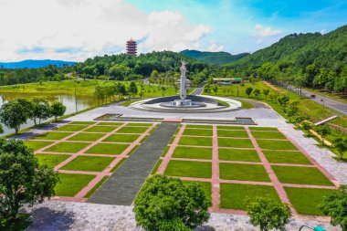 Dong Loc T kavşağının havadan manzarası, Ha Tinh, Vietnam. Seyahat kavramı