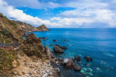 Eo Gio 'nun güzel manzarası, Quy Nhon, yukarıdan Vietnam. Seyahat ve manzara konsepti