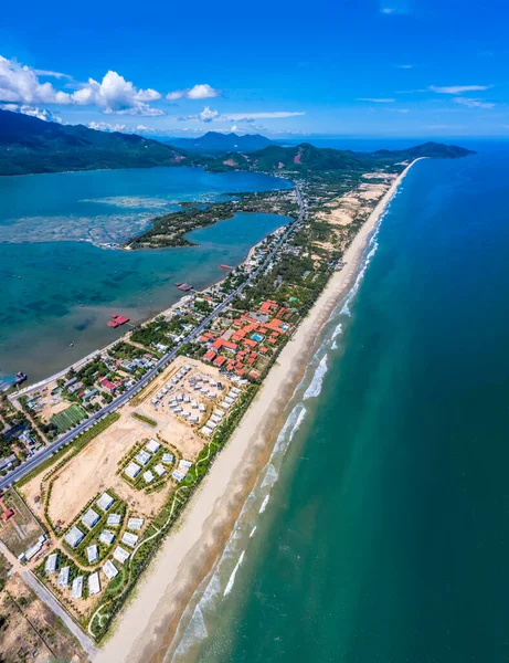 Veduta Aerea Della Baia Della Spiaggia Lang Hai Van Pass — Foto Stock