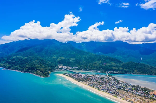 Veduta Aerea Della Baia Della Spiaggia Lang Hai Van Pass — Foto Stock