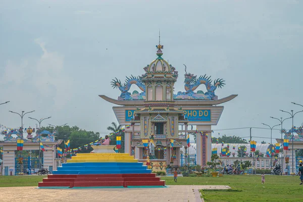 Provincia Tay Ninh Vietnam Oct 2020 Arquitecto Decoración Fuera Templo — Foto de Stock