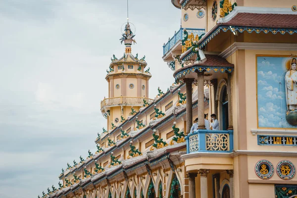 Tay Ninh Provincie Vietnam Říj 2020 Architekt Dekorace Mimo Chrám — Stock fotografie