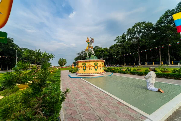 Tay Ninh Provincie Vietnam Říj 2020 Architekt Dekorace Mimo Chrám — Stock fotografie