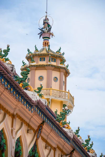 Tay Ninh Província Vietnã Out 2020 Arquiteto Decoração Fora Templo — Fotografia de Stock