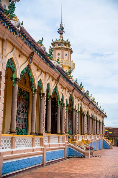 Tay Ninh Província Vietnã Out 2020 Arquiteto Decoração Fora Templo — Fotografia de Stock