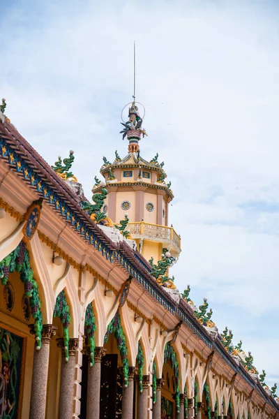 Tay Ninh Província Vietnã Out 2020 Arquiteto Decoração Fora Templo — Fotografia de Stock