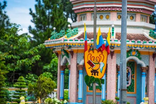 Prowincja Tay Ninh Wietnam Paź 2020 Architekt Dekoracja Zewnątrz Świątyni — Zdjęcie stockowe