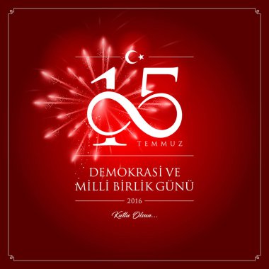 15 temmuz demokrasi ve milli birlik vektör illüstrasyonu. (15 Temmuz, Türkiye Demokrasi ve Ulusal Birlik Günü kutlama kartı.)