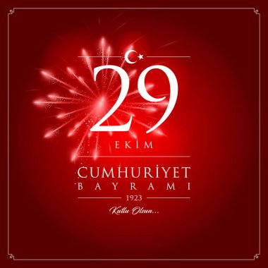 29 ekim cumhuriyet bayrami vektör illüstrasyonu. (29 Ekim, Cumhuriyet Günü Türkiye kutlama kartı.)