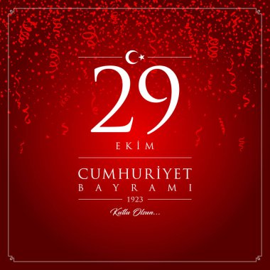 29 ekim cumhuriyet bayrami vektör illüstrasyonu. (29 Ekim, Cumhuriyet Günü Türkiye kutlama kartı.)