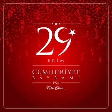 29 ekim cumhuriyet bayrami vektör illüstrasyonu. (29 Ekim, Cumhuriyet Günü Türkiye kutlama kartı.)