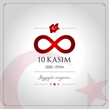 10 kasim vektör çizim. (10 Kasım, Mustafa Kemal Atatürk ölüm günü yıldönümü.)