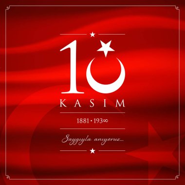 10 kasim vektör çizim. (10 Kasım, Mustafa Kemal Atatürk ölüm günü yıldönümü.)