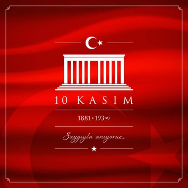 10 kasim vektör çizim. (10 Kasım, Mustafa Kemal Atatürk ölüm günü yıldönümü.)