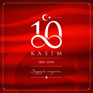 10 kasim vektör çizim. (10 Kasım, Mustafa Kemal Atatürk ölüm günü yıldönümü.)