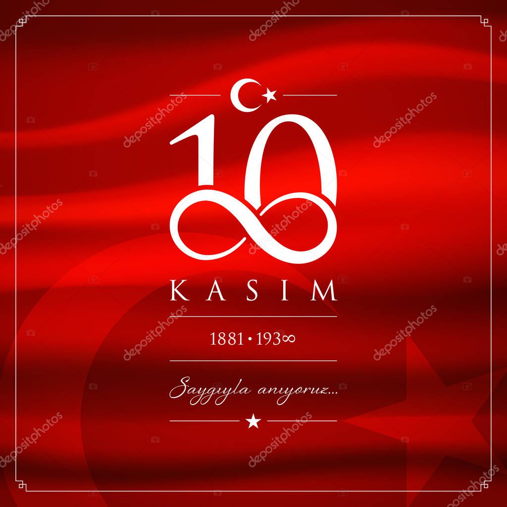 10 kasim vector illustration. (10 November, Mustafa Kemal Ataturk Death Day anniversary.)
