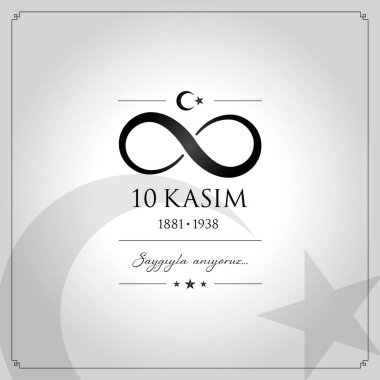 10 kasim vektör çizim. (10 Kasım, Mustafa Kemal Atatürk ölüm günü yıldönümü.)