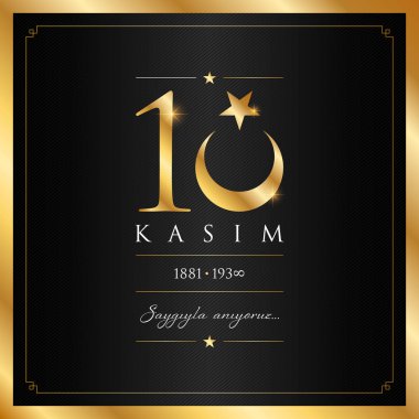 10 kasim vektör çizim. (10 Kasım, Mustafa Kemal Atatürk ölüm günü yıldönümü.)