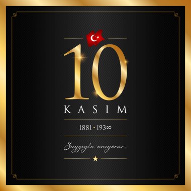 10 kasim vektör çizim. (10 Kasım, Mustafa Kemal Atatürk ölüm günü yıldönümü.)