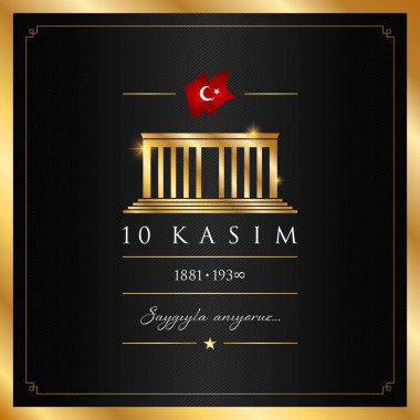 10 kasim vektör çizim. (10 Kasım, Mustafa Kemal Atatürk ölüm günü yıldönümü.)