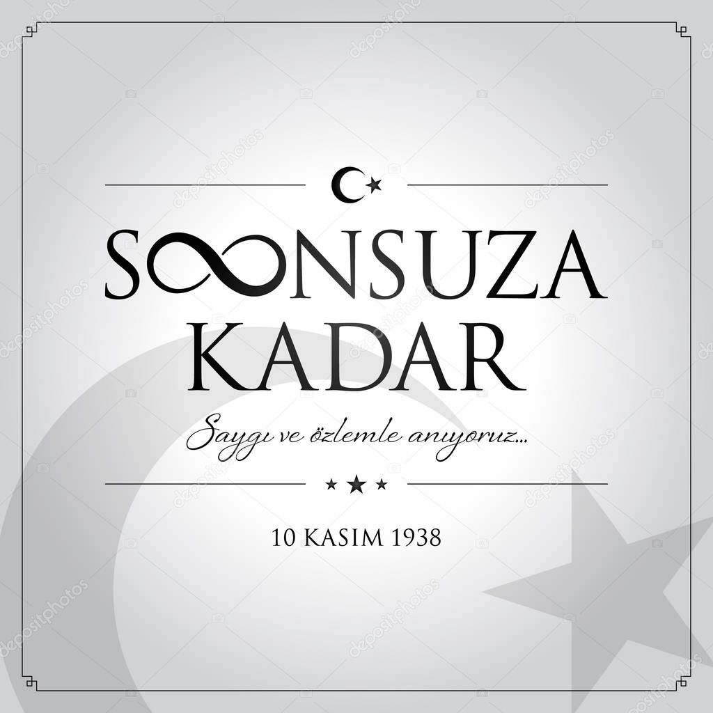 10 kasim vector illustration. (10 November, Mustafa Kemal Ataturk Death Day anniversary.)