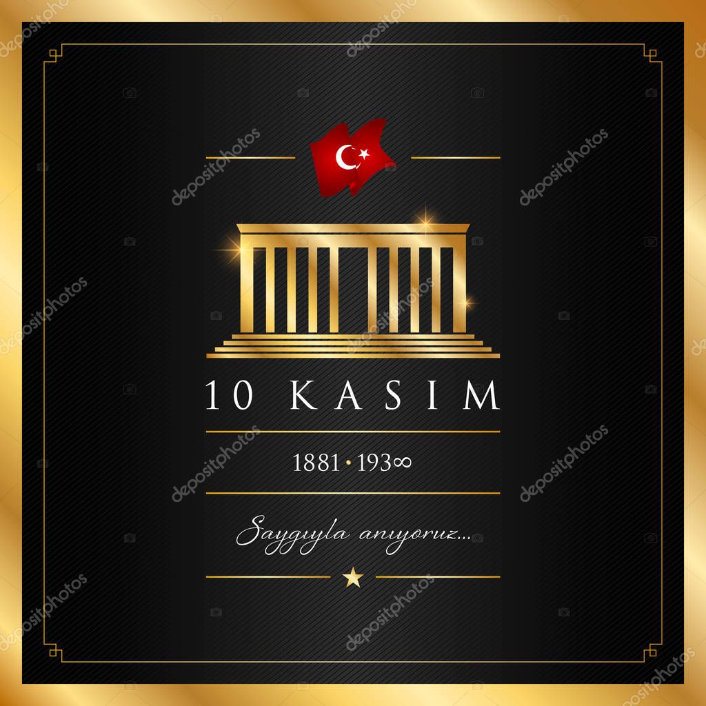 10 kasim vector illustration. (10 November, Mustafa Kemal Ataturk Death Day anniversary.)