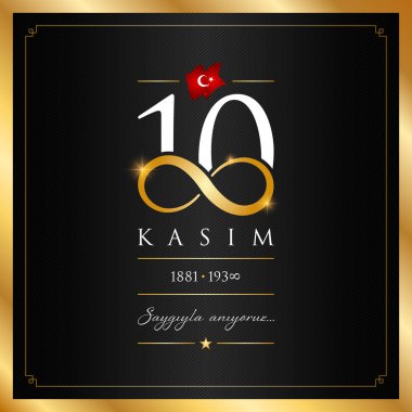10 kasim vektör çizim. (10 Kasım, Mustafa Kemal Atatürk ölüm günü yıldönümü.)
