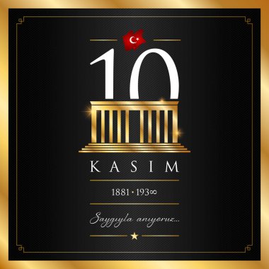 10 kasim vektör çizim. (10 Kasım, Mustafa Kemal Atatürk ölüm günü yıldönümü.)