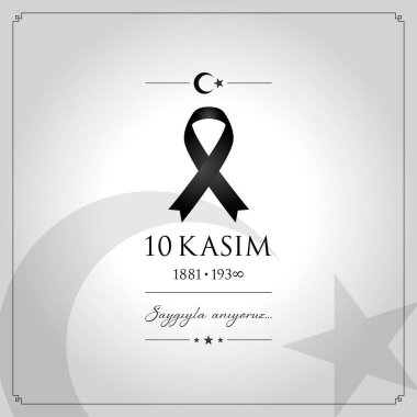 10 kasim vektör çizim. (10 Kasım, Mustafa Kemal Atatürk ölüm günü yıldönümü.)