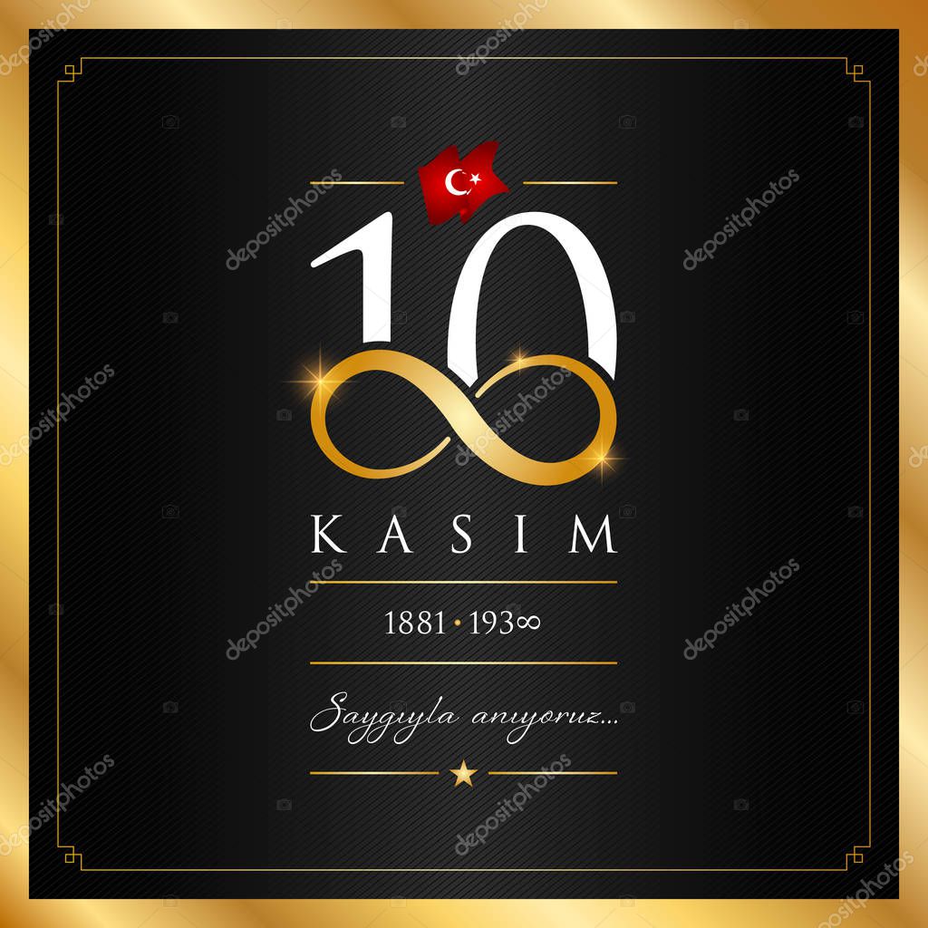 10 kasim vector illustration. (10 November, Mustafa Kemal Ataturk Death Day anniversary.)
