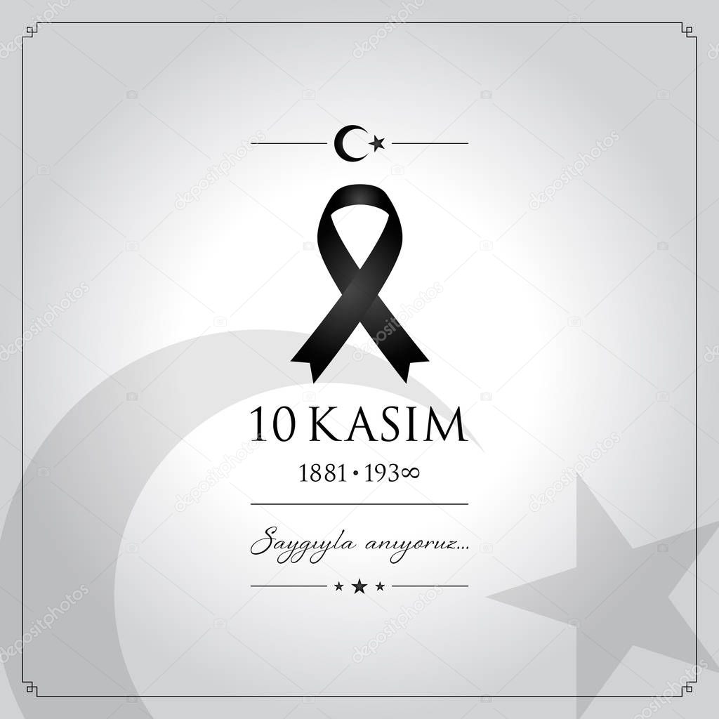 10 kasim vector illustration. (10 November, Mustafa Kemal Ataturk Death Day anniversary.)