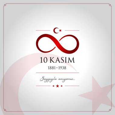 10 kasim vektör çizim. (10 Kasım, Mustafa Kemal Atatürk ölüm günü yıldönümü.)