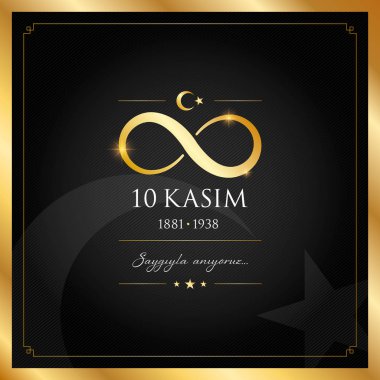 10 kasim vektör çizim. (10 Kasım, Mustafa Kemal Atatürk ölüm günü yıldönümü.)
