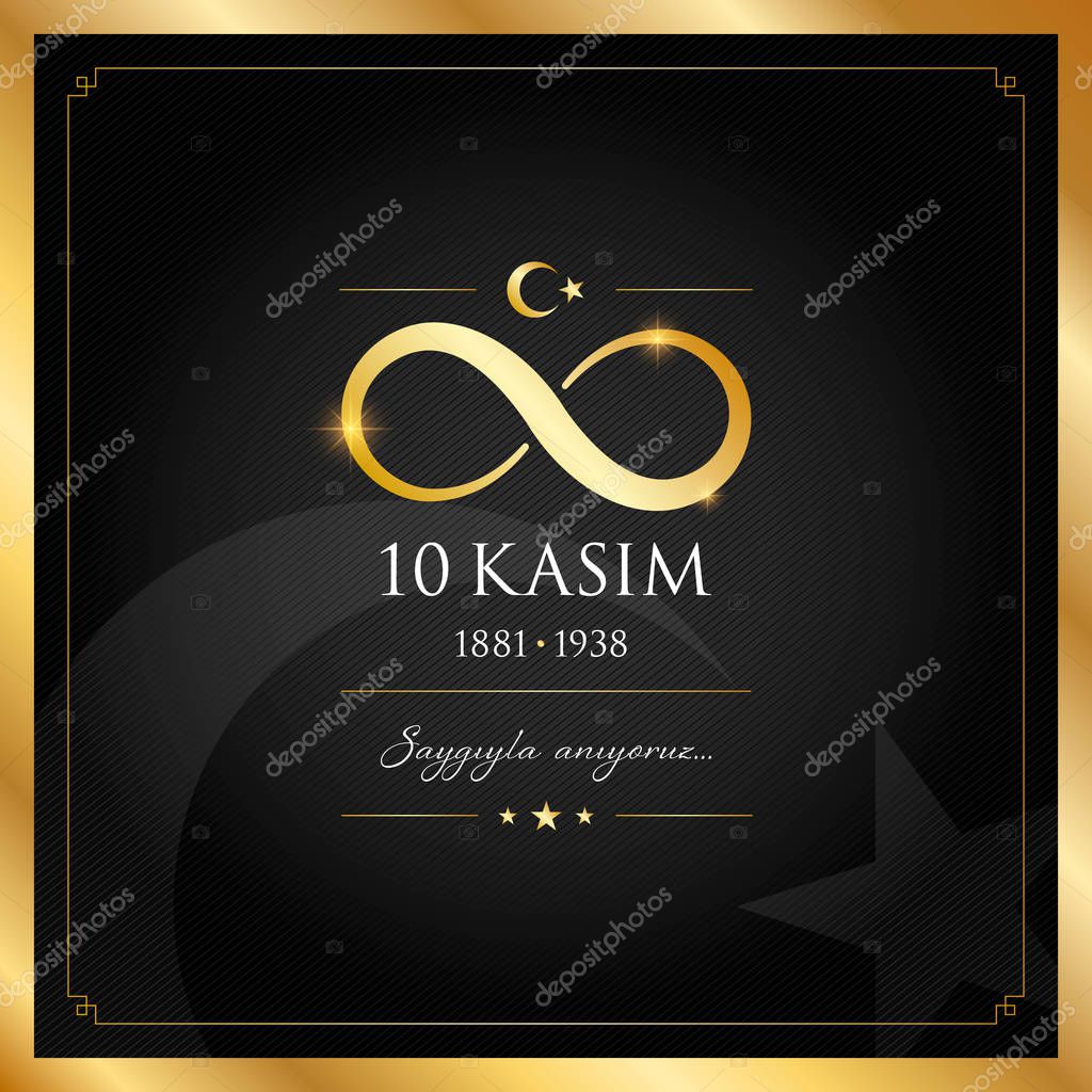 10 kasim vector illustration. (10 November, Mustafa Kemal Ataturk Death Day anniversary.)