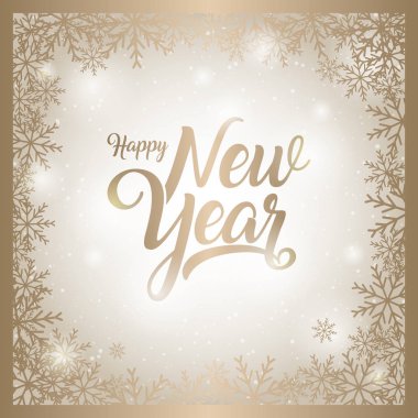 Mutlu yıllar tebrik kartı vektör illüstrasyonu