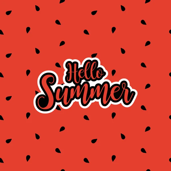 Hola Fondo Verano Con Hola Ilustración Vector Letras Verano — Vector de stock