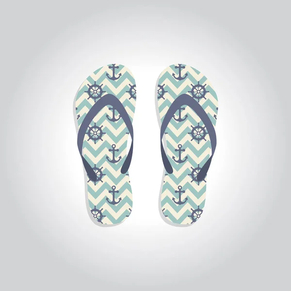 Niedlich Und Bunt Flip Flops Design Für Den Sommerurlaub Vektor — Stockvektor