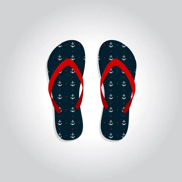 Lindo Colorido Diseño Chanclas Para Ilustración Vectorial Vacaciones Verano — Vector de stock