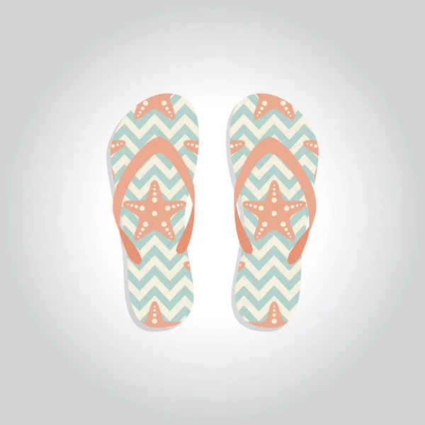 Niedlich Und Bunt Flip Flops Design Für Den Sommerurlaub Vektor — Stockvektor