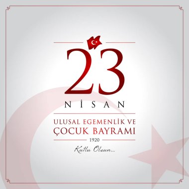 23 nisan cocuk bayrami vektör çizim. (23 Nisan Ulusal Egemenlik ve çocuk gün Türkiye'de kutlama kartı.)