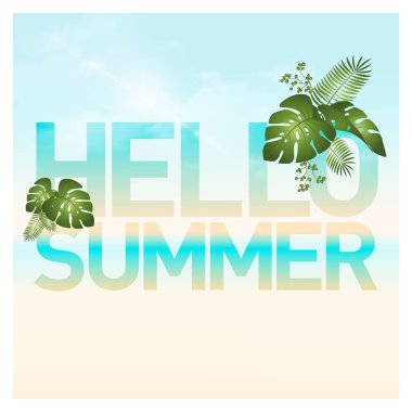 Merhaba yaz arka plan Merhaba yaz vektör çizim yazı ile