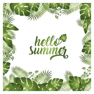 Merhaba yaz arka plan Merhaba yaz vektör çizim yazı ile