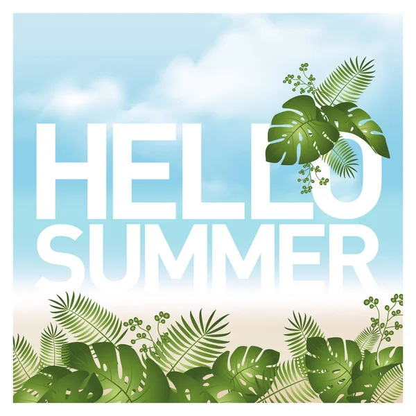 Hello Summer Background Hello Summer Leving Implication — стоковый вектор