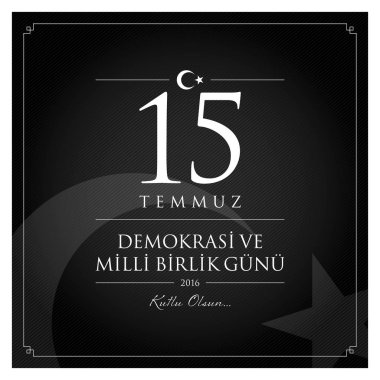 15 temmuz demokrasi ve milli birlik vektör illüstrasyonu. (15 Temmuz, Türkiye Demokrasi ve Ulusal Birlik Günü kutlama kartı.)