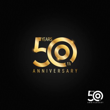 50 yıl yıldönümü logosu, simge ve sembol vektör illüstrasyon