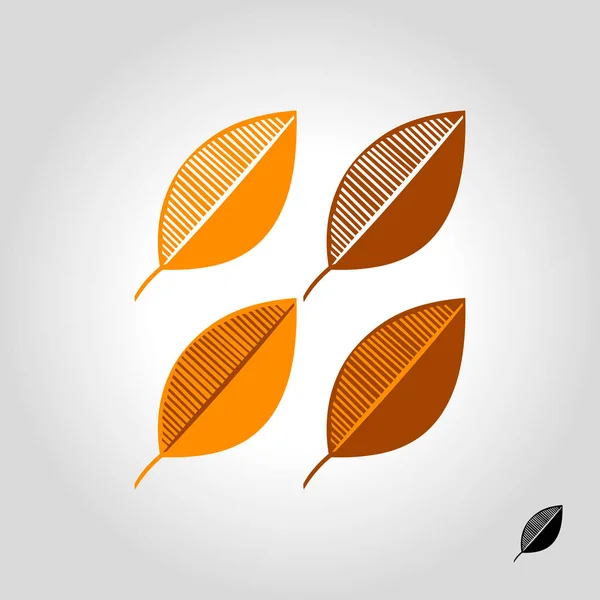 Logotipo Hoja Otoño Icono Vector Símbolo Ilustración — Vector de stock