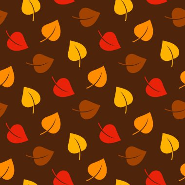 dikişsiz sonbahar yaprağı deseni ve arka plan vektör illüstrasyon